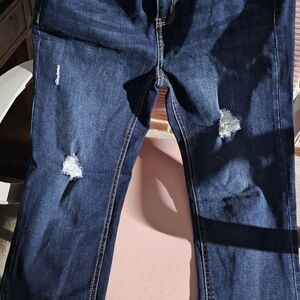 Buffalo David Bitton Dark Blue Distressed Jeans